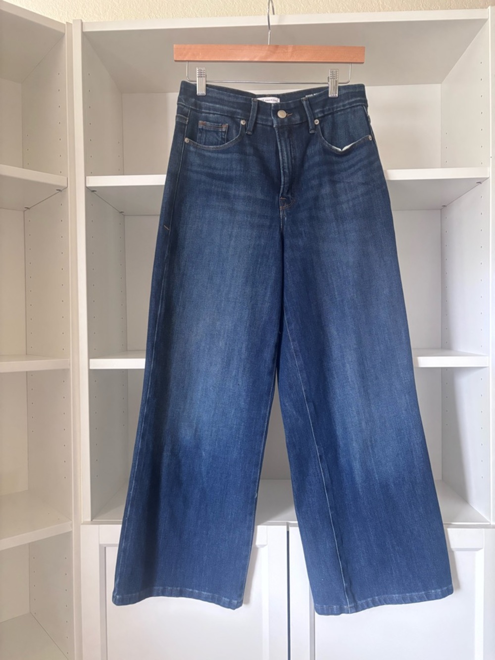 NWOT Good American Soft Tech Good Waist Cropped Palazzo Pants - Picture 4 of 11